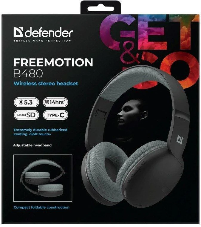 Ausinės DEFENDER BLUETOOTH FREEMOTION B480 Juodas