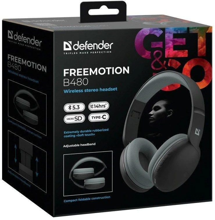Ausinės DEFENDER BLUETOOTH FREEMOTION B480 Juodas