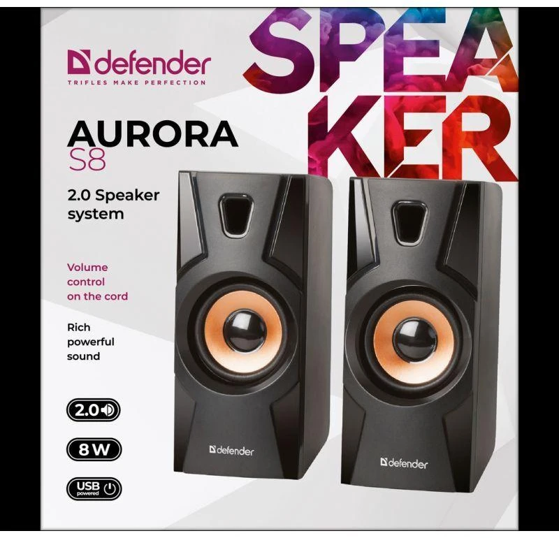 Kompiuterio kolonėlės Garsiakalbiai - Defender Aurora S8 2.0 8W USB