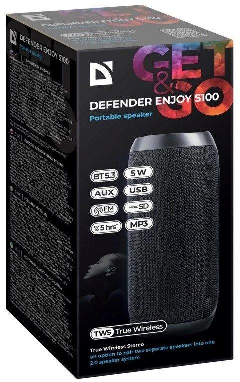 DEFENDER KOLONĖLĖ ENJOY S100 BLUETOOTH/FM/SD/USB 5W JUODA 65701