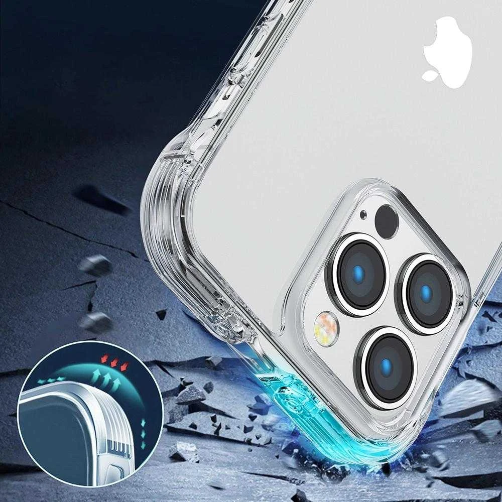 Joyroom Defender Series Apple iPhone 14 Plus Armored su stoveliu dėklas telefonui skaidrus (JR-14H3)