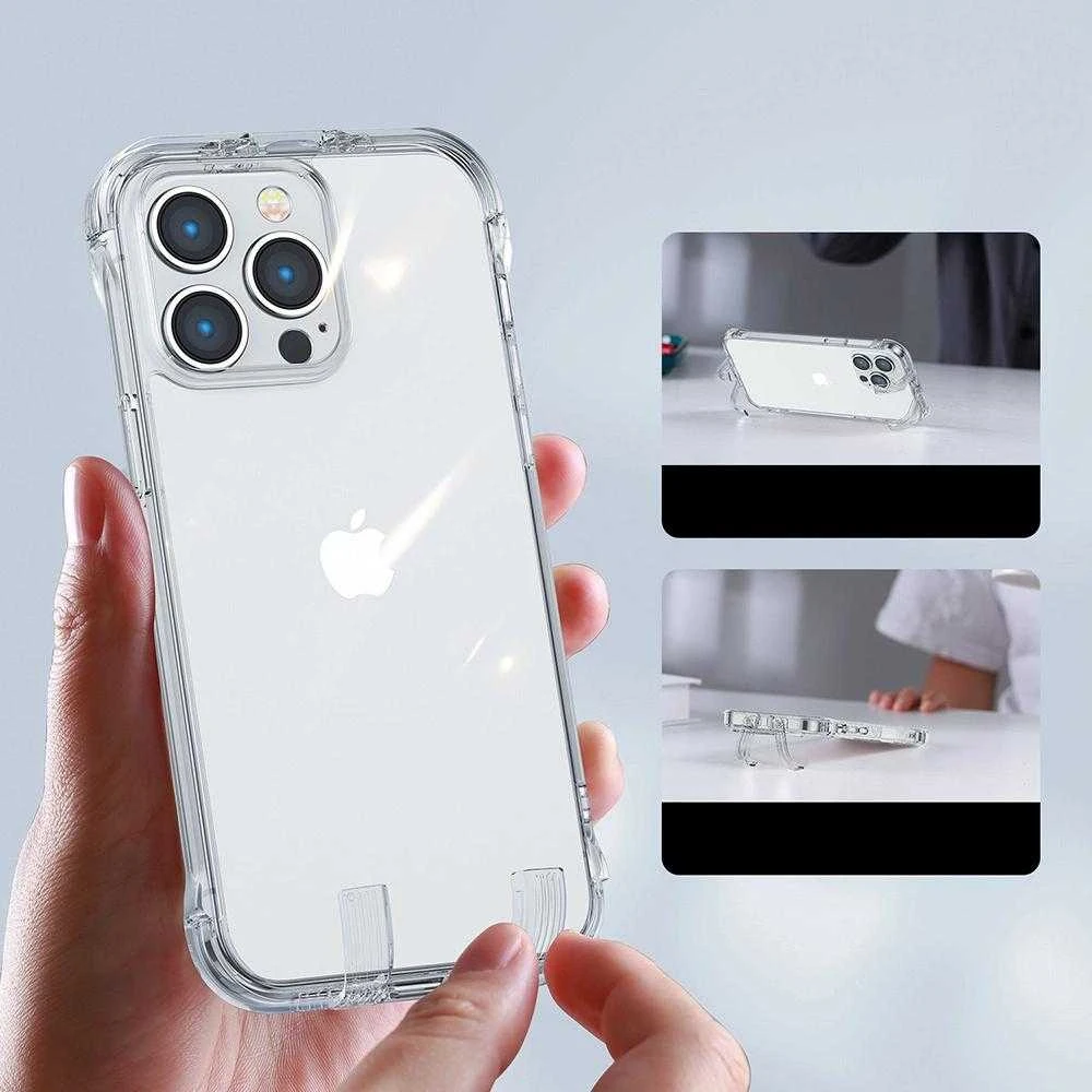 Joyroom Defender Series Apple iPhone 14 Pro Max Armored su stoveliu dėklas telefonui skaidrus (JR-14H4)