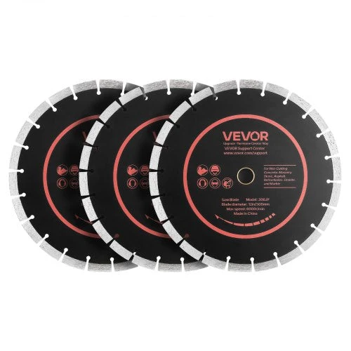 Deimantiniai pjovimo diskai VEVOR 306JP, 306 mm, 3 vnt.