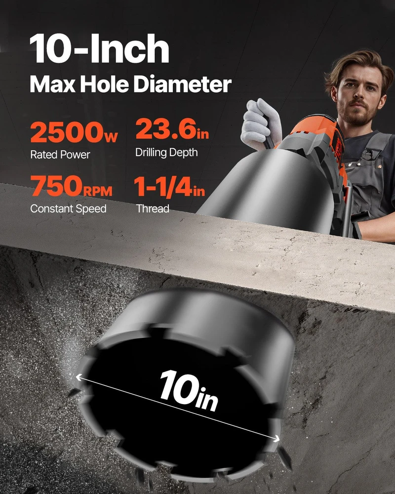 VEVOR Deimantinė gręžimo mašina betonui 3200W 750RPM