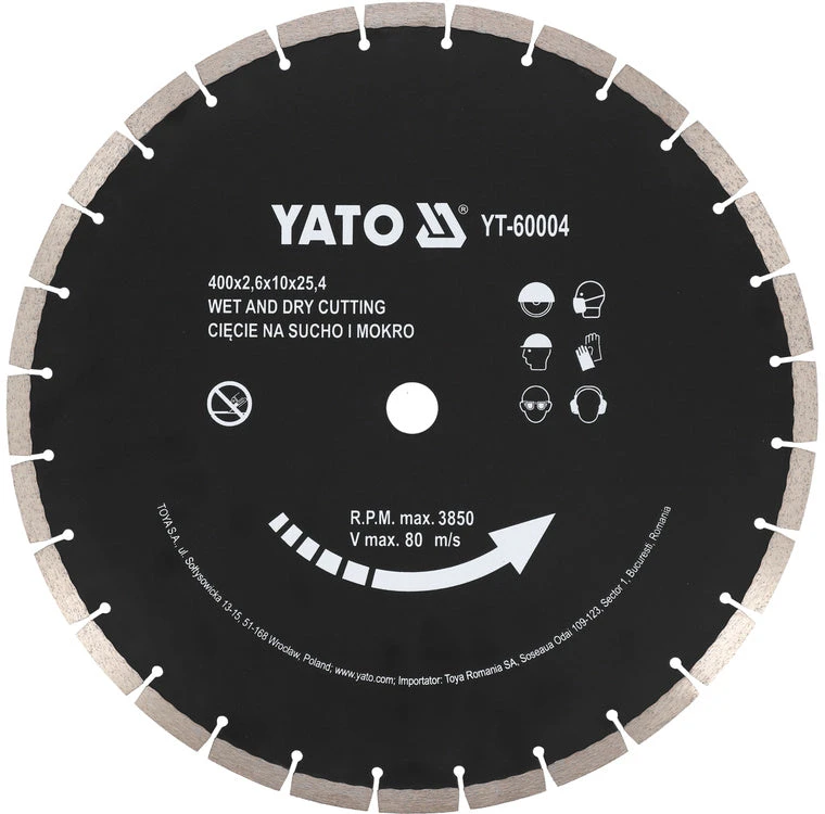 YATO DEIMANTINIS DISKAS BETONUI 400x25,4mm