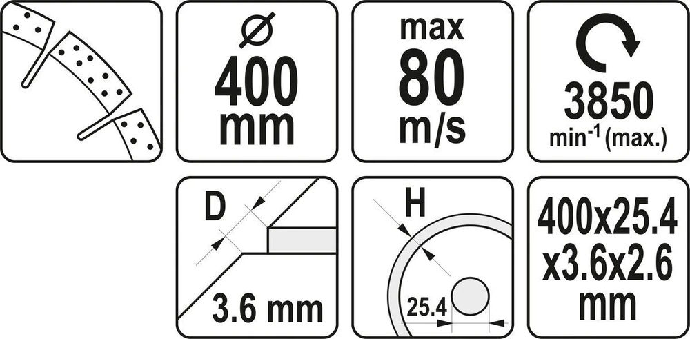 YATO DEIMANTINIS DISKAS BETONUI 400x25,4mm