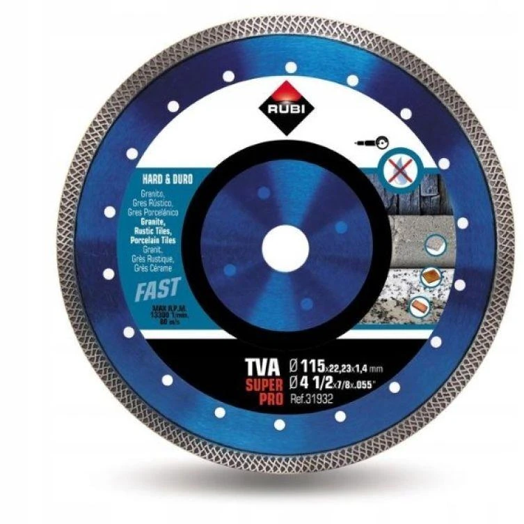 Deimantinis pjovimo diskas Rubi TVA 180 SuperPro; 180 mm
