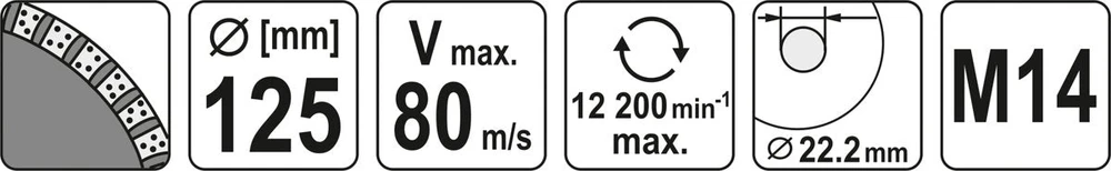 Yato DEIMANTINIS ŠLIFAVIMO DISKAS 125 MM M14 (YT-60322)