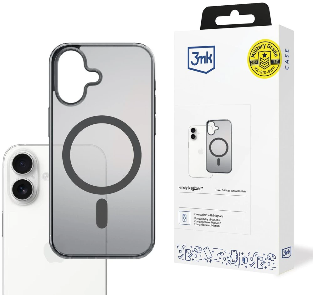Dėklas 3mk Frosty MagCase Apple iPhone 17 juodas