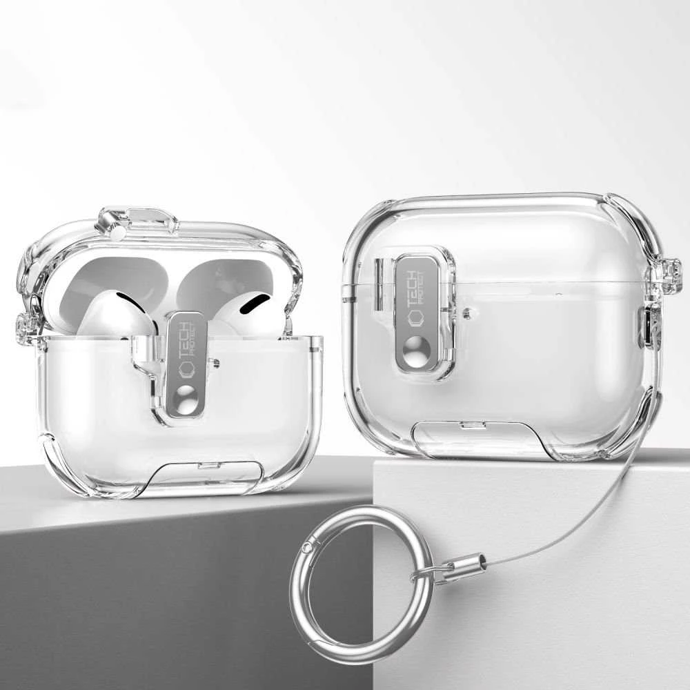 Dėklas „Tech-Protect Bounce Pro“ ausinės, skirtos „Apple AirPods Pro 3“, kosminės oranžinės spalvos
