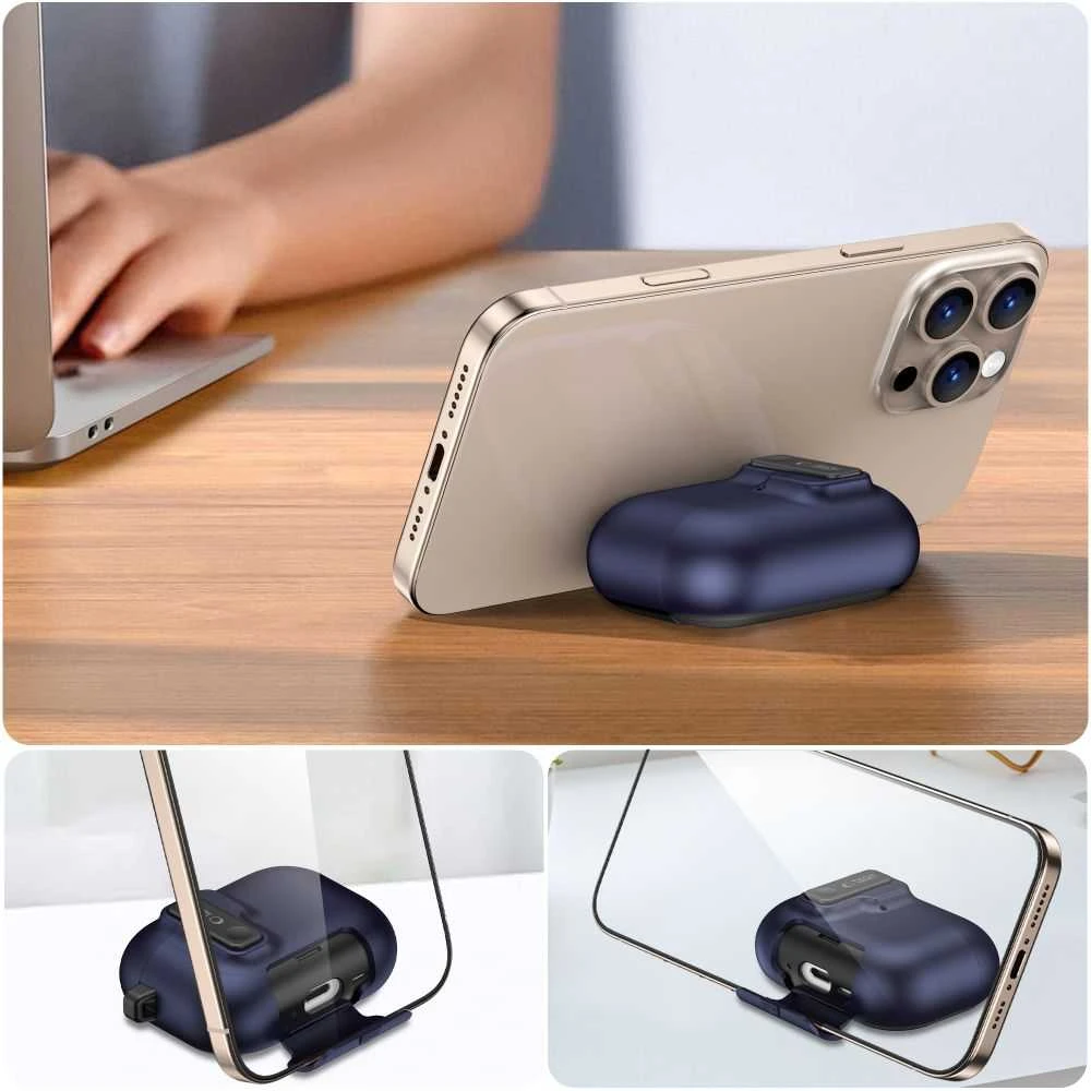 „Tech-Protect Slim Hook“ dėklas, skirtas „AirPods Pro 3“ ausinėms – tamsiai mėlynas Mėlyna