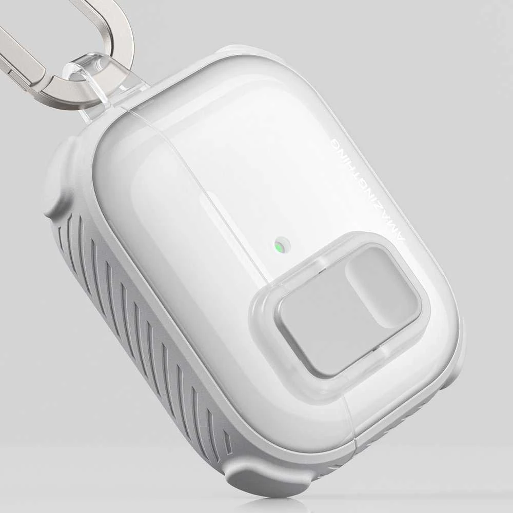 „AmazingThing Titan Pro Mag“ skaidrus dėklas, skirtas „AirPods Pro 3“ - Baltas