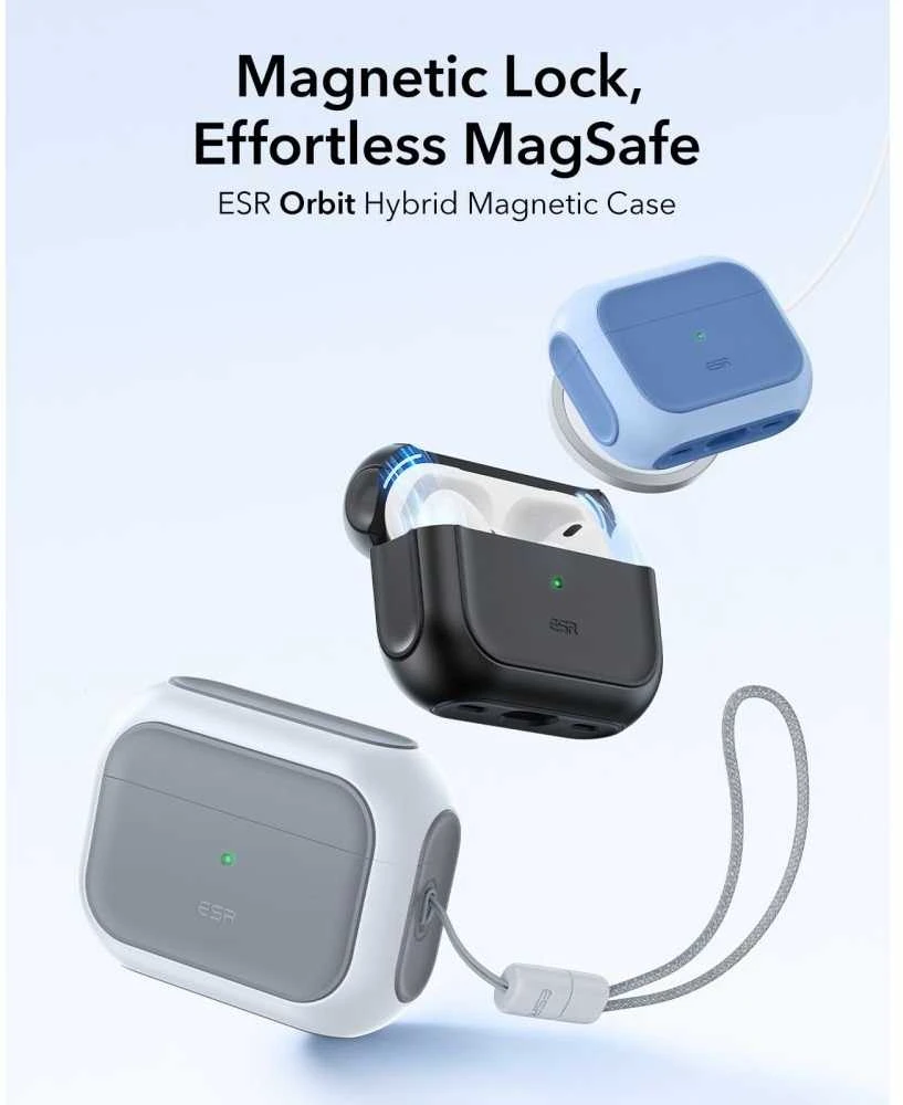ESR Orbit HaloLock MagSafe dėklas, skirtas AirPods Pro 3 - baltas
