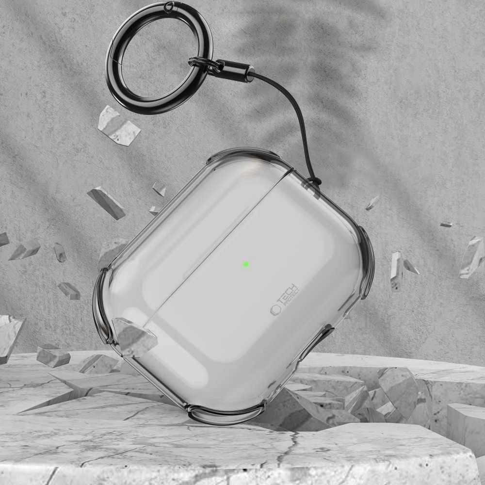 „Tech-Protect“ atšokantis dėklas, skirtas „AirPods Pro 3“ – permatomas