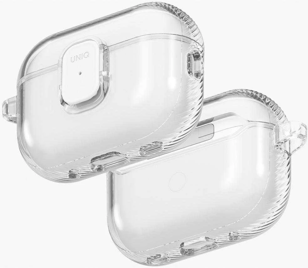 „Uniq Glase Pro“ dėklas, skirtas „AirPods Pro 3“ – su užraktu – permatomas