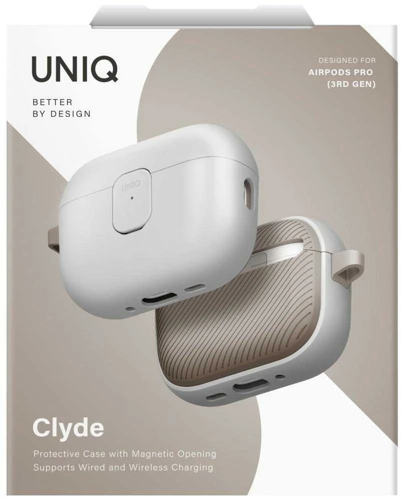 Dėklas Uniq Clyde Case for AirPods Pro 3rd Gen - Gray-rusvai gelsvas