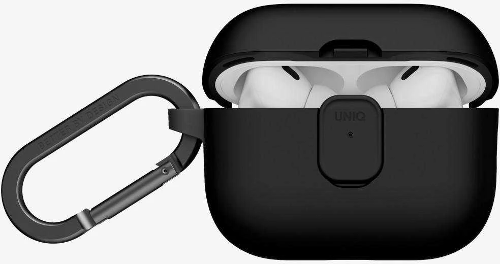 „Uniq Clyde“ dėklas, skirtas „AirPods Pro 3“ ausinėms – juodas ir pilkas