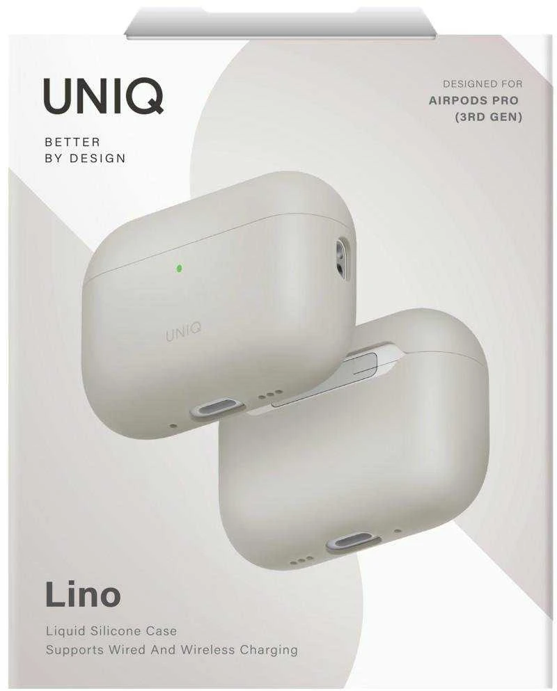 Dėklas UNIQ Lino skirtas AirPods Pro 3 gen Silicone beige