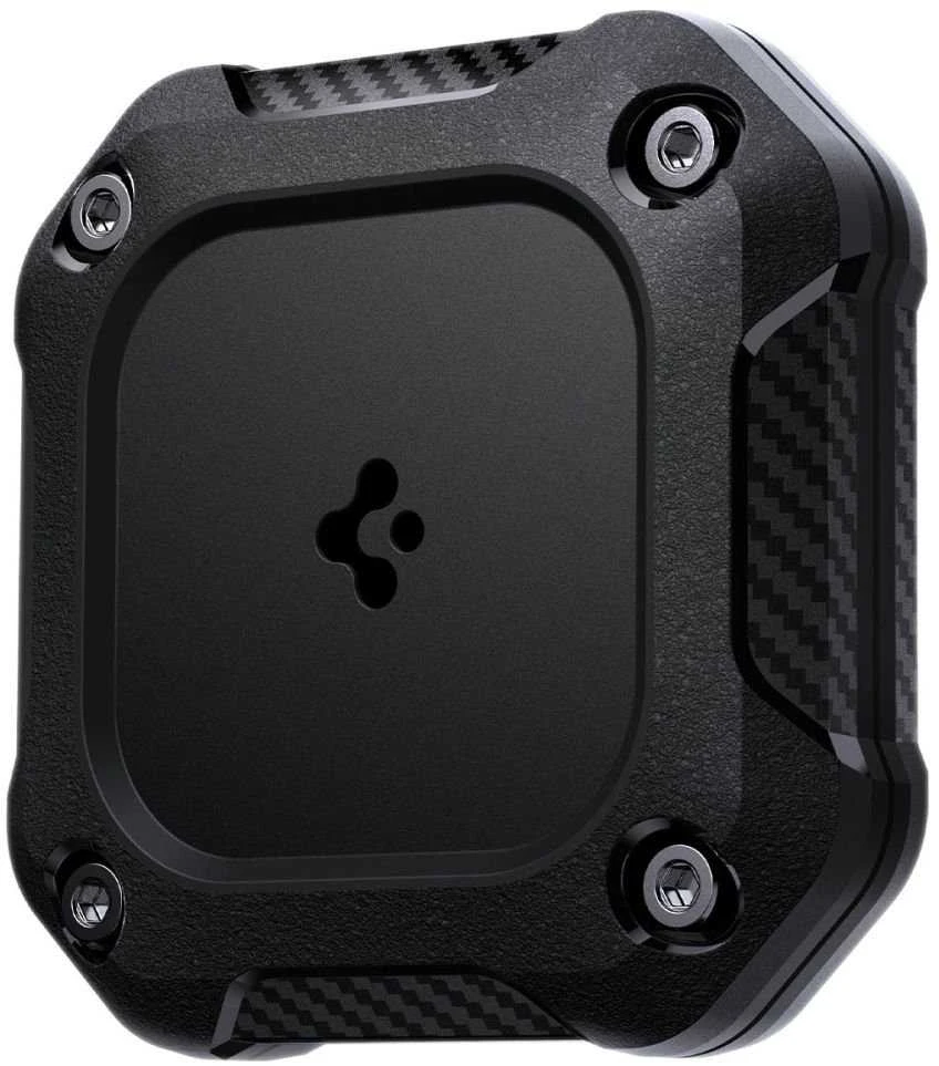 Spigen Tough Armor dėklas skirtas AirTag 1/2 – juodos spalvos