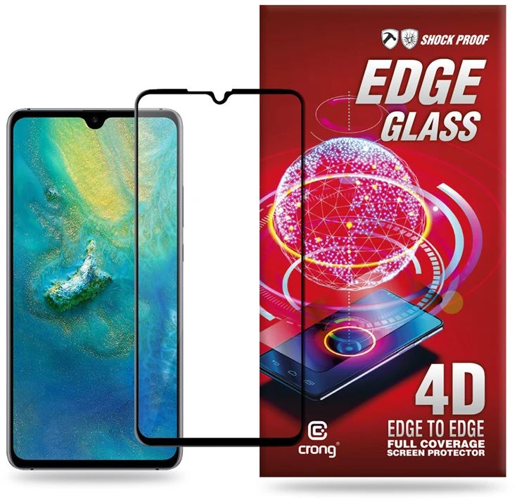 Crong Edge Glass - Full Glue Edge-to-Edge 9H Glass Screen Protector skirtas Huawei Mate 20