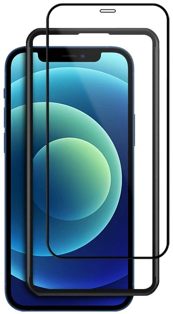 Crong Anti-Bacterial 3D Armor Glass - 9H apsauginis stiklas skirtas the entire screen of the Apple iPhone 12 Mini + installation frame