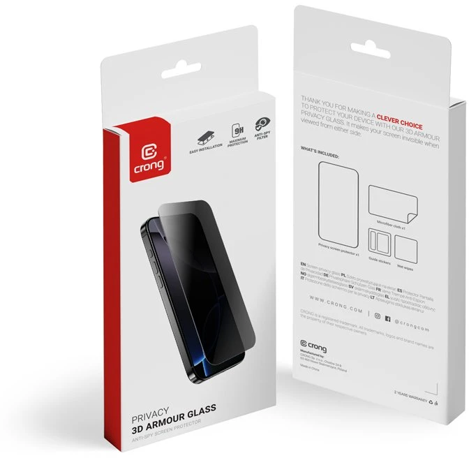 Apsauginis stiklas iPhone 18 Pro Max Crong Privacy 3D