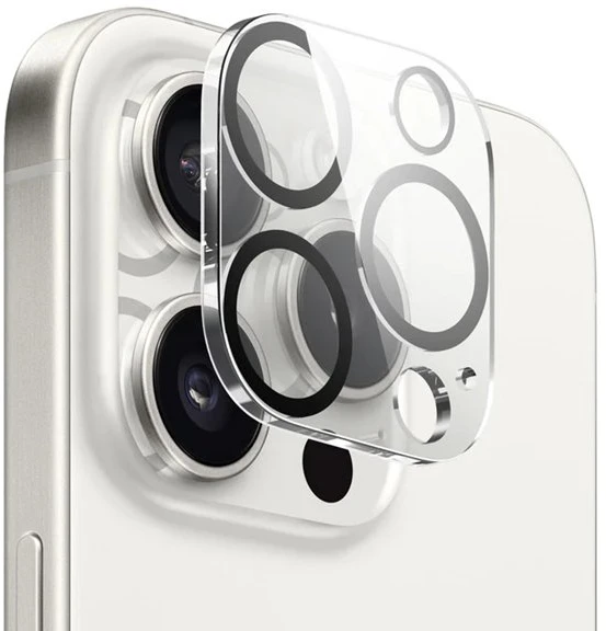 Crong Lens Shield – fotoaparatas ir objektyvo stiklas, skirtas iPhone 15 Pro / iPhone 15 Pro Max