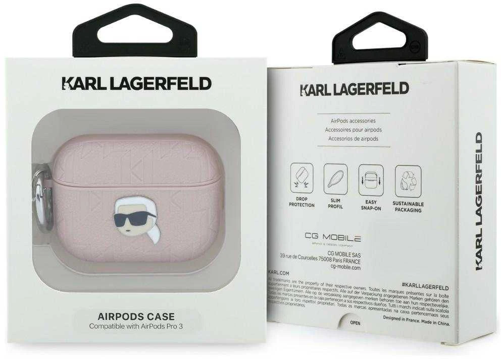 Dėklas Karl Lagerfeld Monogram Karl Head Case for AirPods Pro 3 - Rožinė