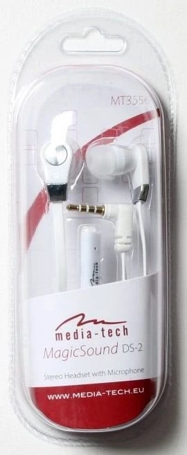 Dėklas Ausinės su mikrofonu Media-Tech MagicSound DS-2, baltos