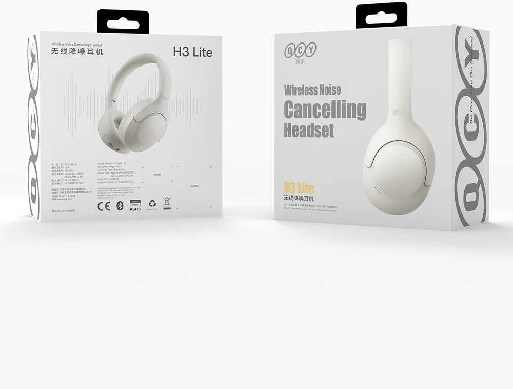 Belaidės ausinės QCY H3 lite, ANC (balta)
