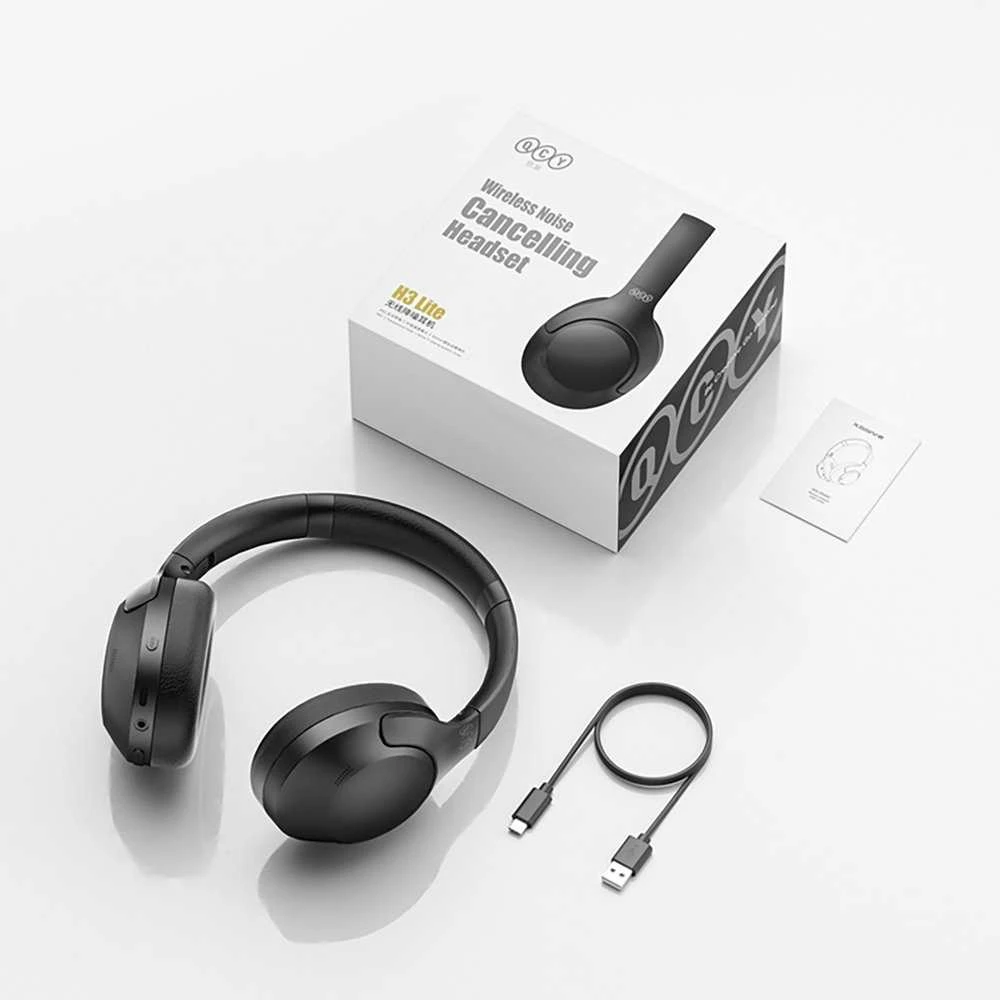 Belaidės ausinės QCY H3 lite, ANC (juoda)