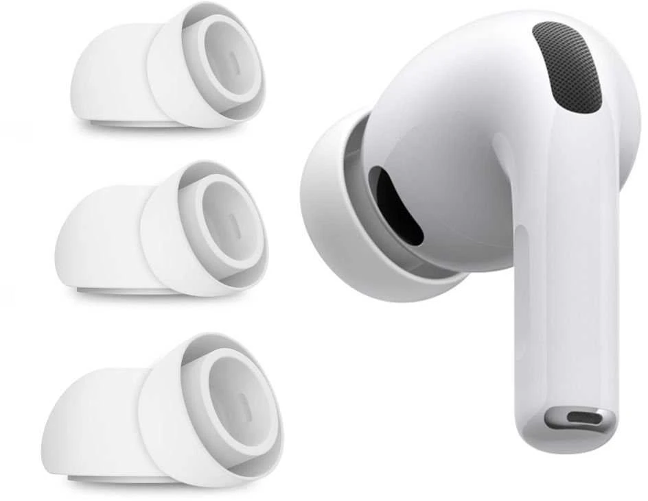 Ausinės „Tech-Protect“ ausinių antgaliai, skirti „AirPods Pro 3“, S / M / L dydžių, 3 vnt. pakuotėje - baltas