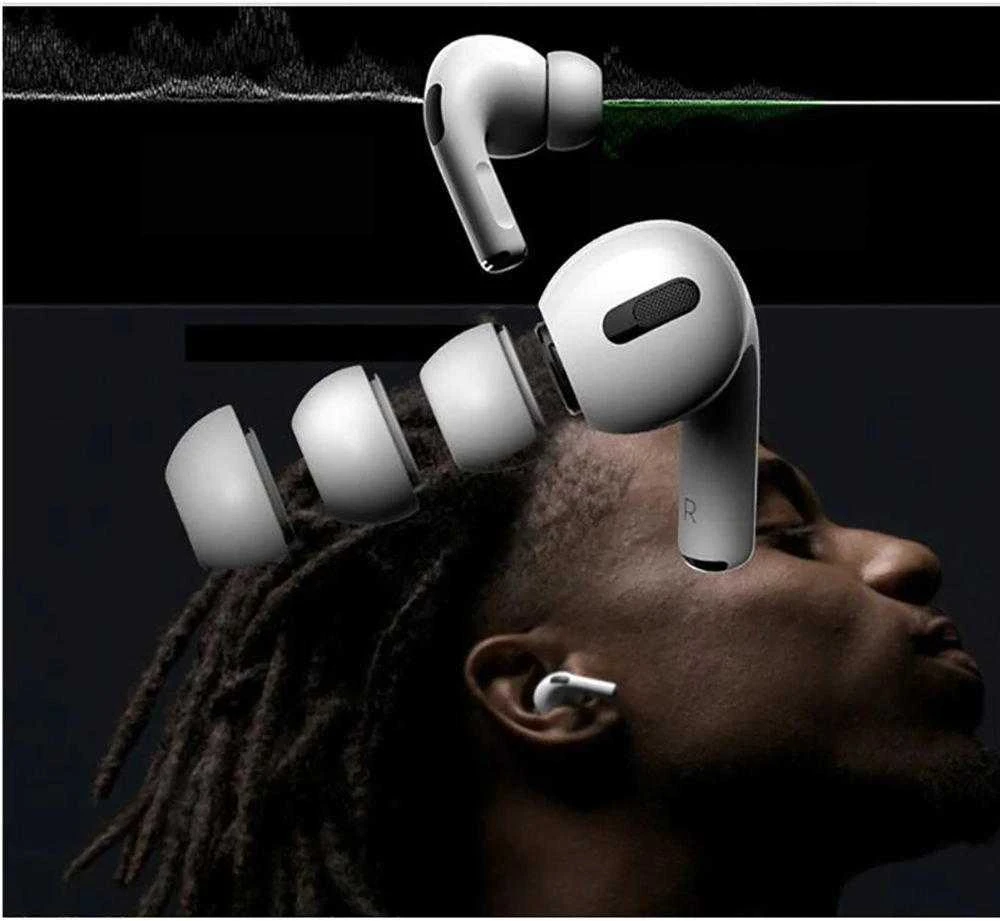 Ausinės „Tech-Protect“ ausų antgaliai, skirti „AirPods Pro 1/2“, S / M / L dydžių – baltos spalvos (3 vnt.)