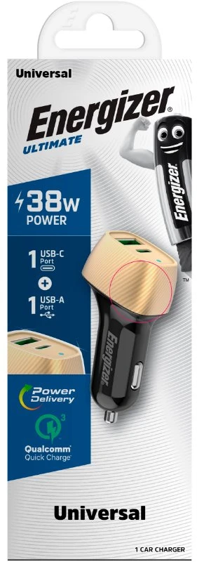 Dėklas Phoneparts Energizer CAC 38W PD QC3 GOLD/Juodas