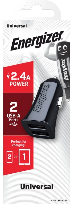 Dėklas Energizer Classic - Car įkroviklis 2x USB-A 2.4A 12W juodos spalvos