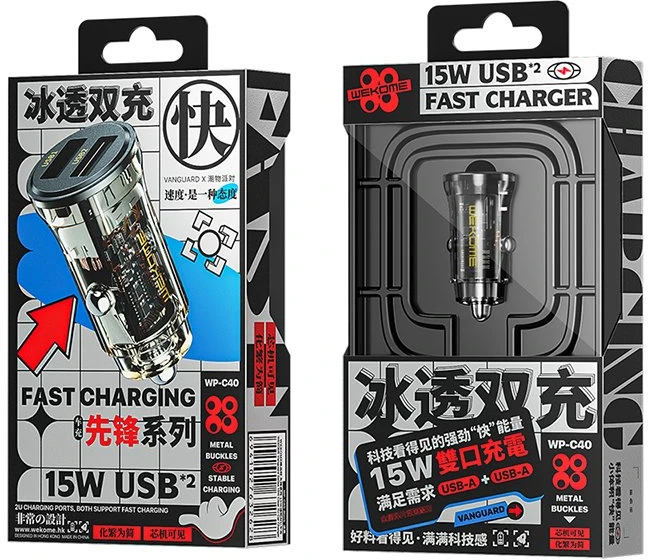 Automobilinis įkroviklis Wekome WP -C40, 2 x USB