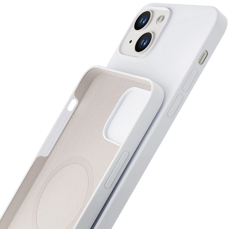 Dėklas 3Mk Protection 3 mk Hardy silikoninis „MagCase“, skirtas „iPhone 14 Plus“ – baltas