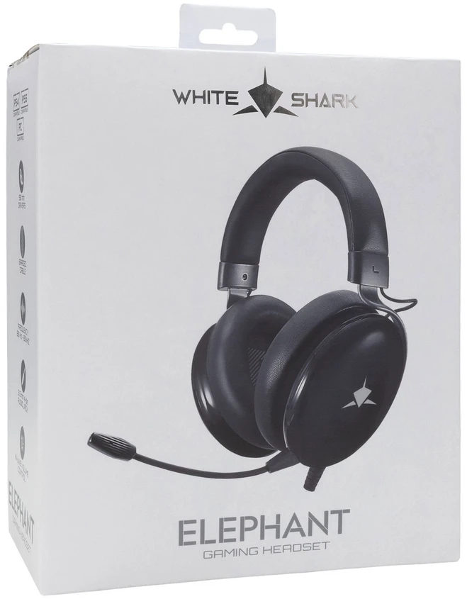 White Shark Elephant ausinės pakuotėje