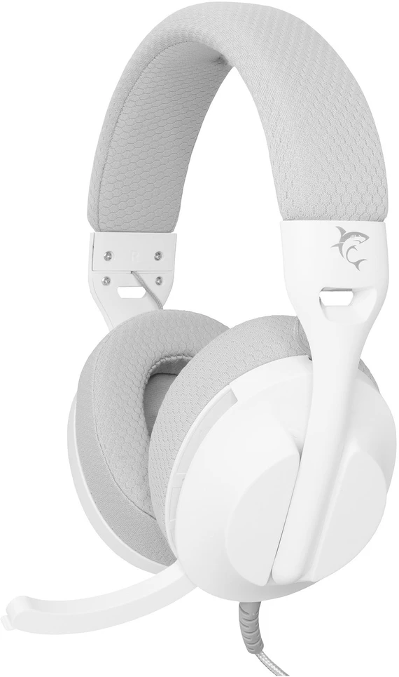 White Shark Baltas Shark Baltas Shark Ausinės Žaidimams PARROT, skirta PC, PS4/PS5, Mac, Baltas