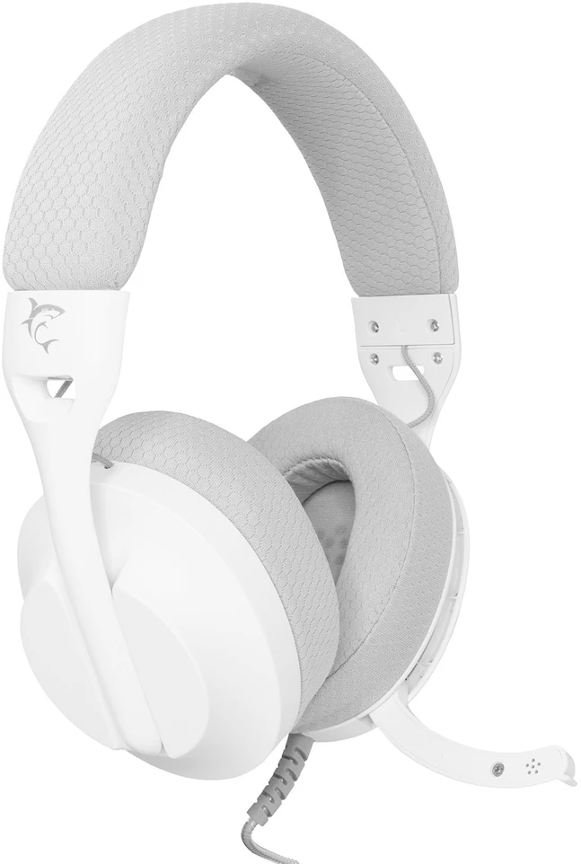 White Shark Baltas Shark Baltas Shark Ausinės Žaidimams PARROT, skirta PC, PS4/PS5, Mac, Baltas