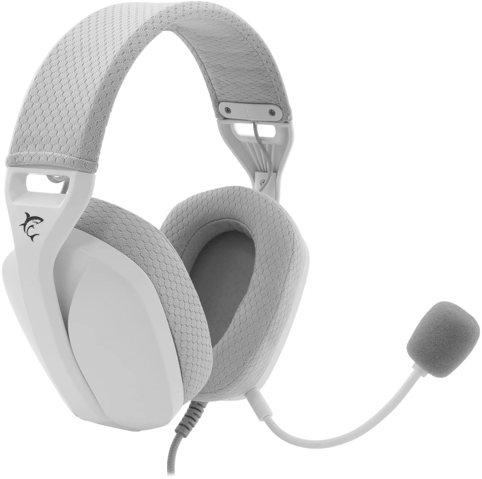 White Shark Baltas Shark Baltas Shark žaidimų ausinės SPARROW, pro PC, PS4/PS5, Mac, baltos spalvos (GH-2443)