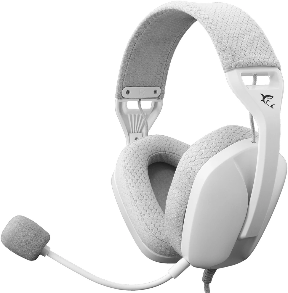 White Shark Baltas Shark Baltas Shark žaidimų ausinės SPARROW, pro PC, PS4/PS5, Mac, baltos spalvos (GH-2443)