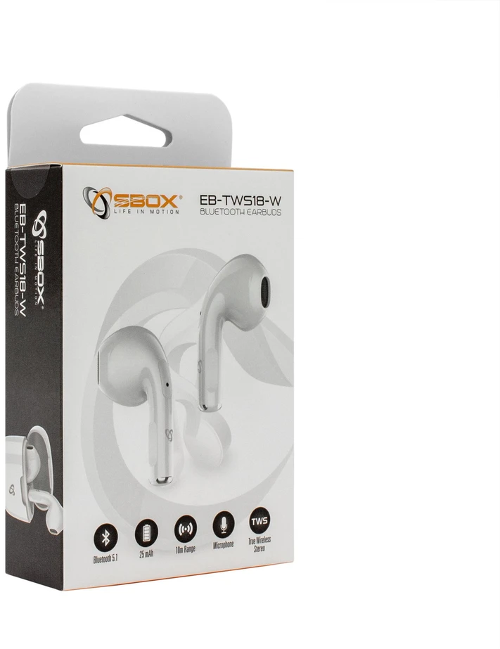 Dėklas Baltos Bluetooth į ausį įdedamos ausinės
