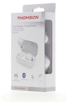 Baltos tikros belaidės ausinės Thomson