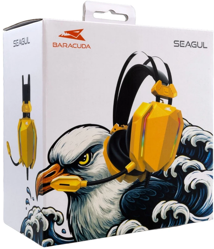 Baracuda Seagul Geltona žaidimų ausinės su mikrofonu