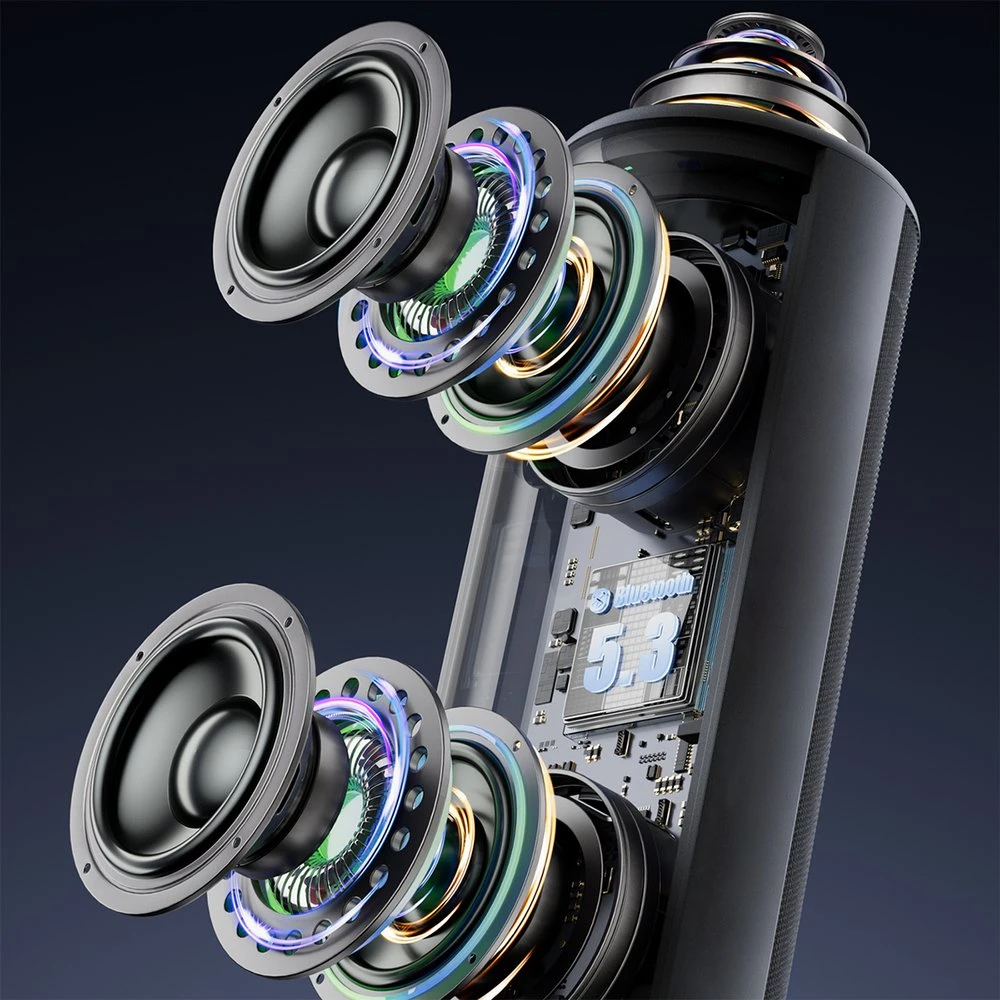 Dudao Y21Pro Belaidės Speaker with RGB Backlight Bluetooth 5.3 - Juodas