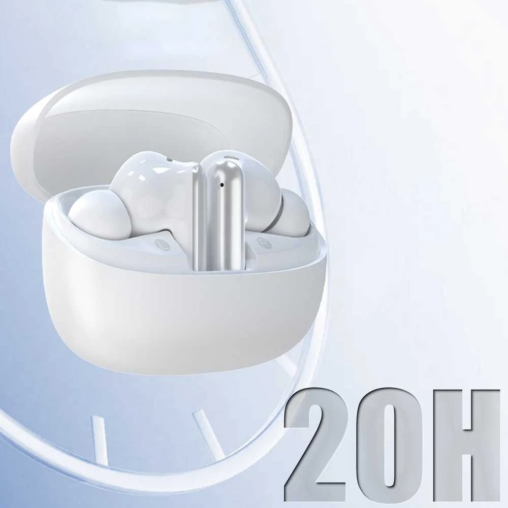 Dudao U21 TWS ANC ENC Bluetooth belaidės ausinės – baltos spalvos