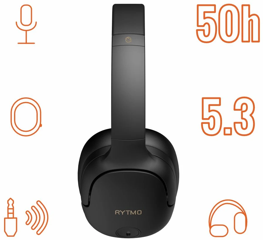 Belaidės ausinės su hibridiniu ANC Manta HDP1001BK Rytmo Elegance Juodas