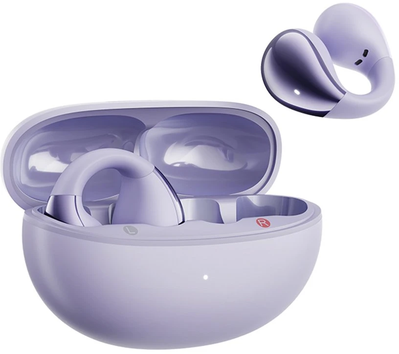 OWS QCY Crossky C30 ausinės su spaustuku IPX4 Bluetooth 5.4 - Violetinė