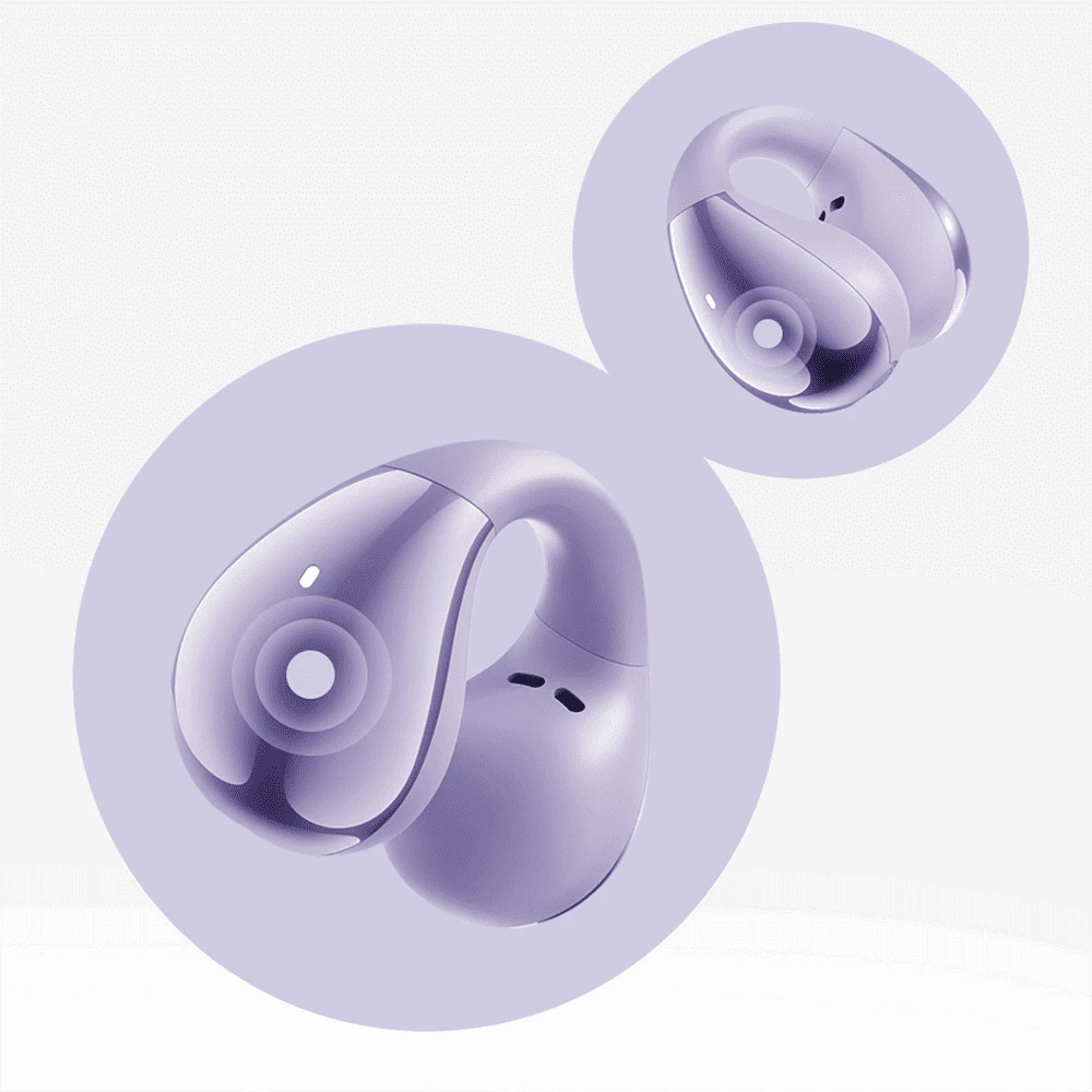 OWS QCY Crossky C30 ausinės su spaustuku IPX4 Bluetooth 5.4 - Violetinė